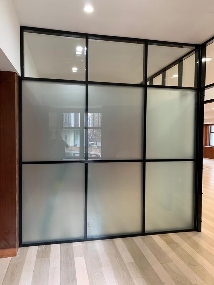 Frosted glass panels for offices