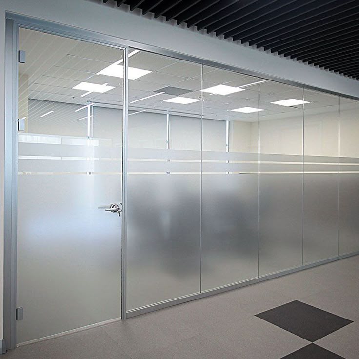 Frosted film applied to existing glass